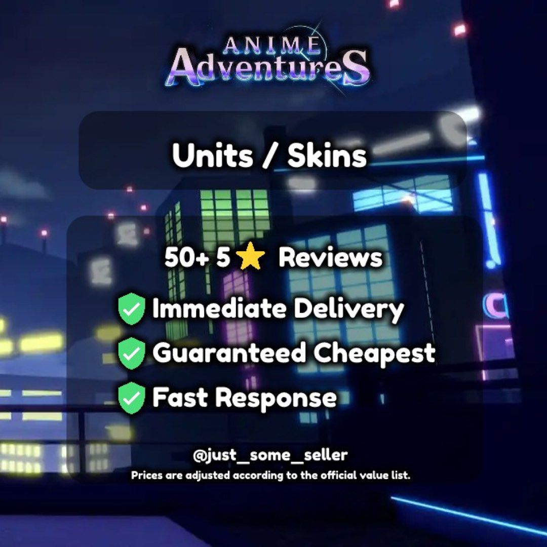 CHEAPEST] ROBLOX Anime Adventures Units/Skins/Relics, Video Gaming