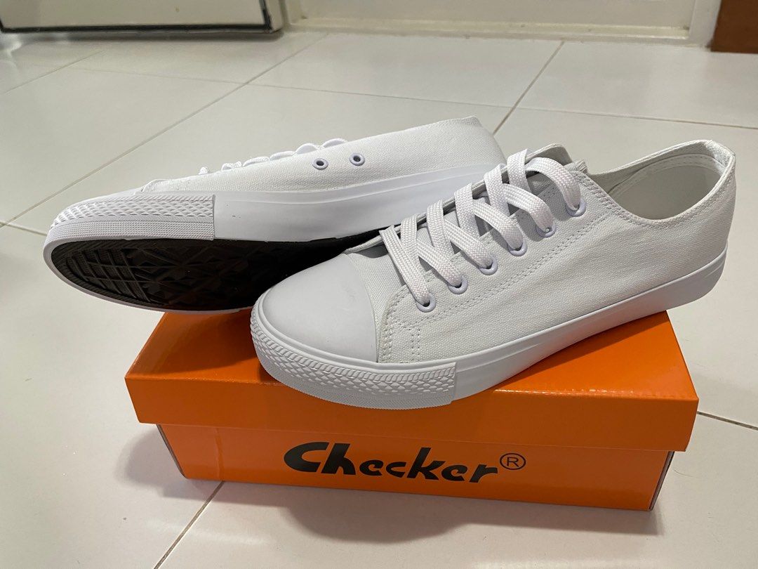 White checkered shoes top