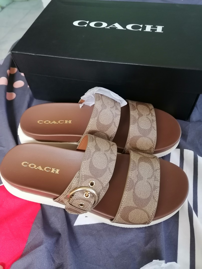 Coach gwen sandals size 8b, Women's Fashion, Footwear, Flats & Sandals on  Carousell