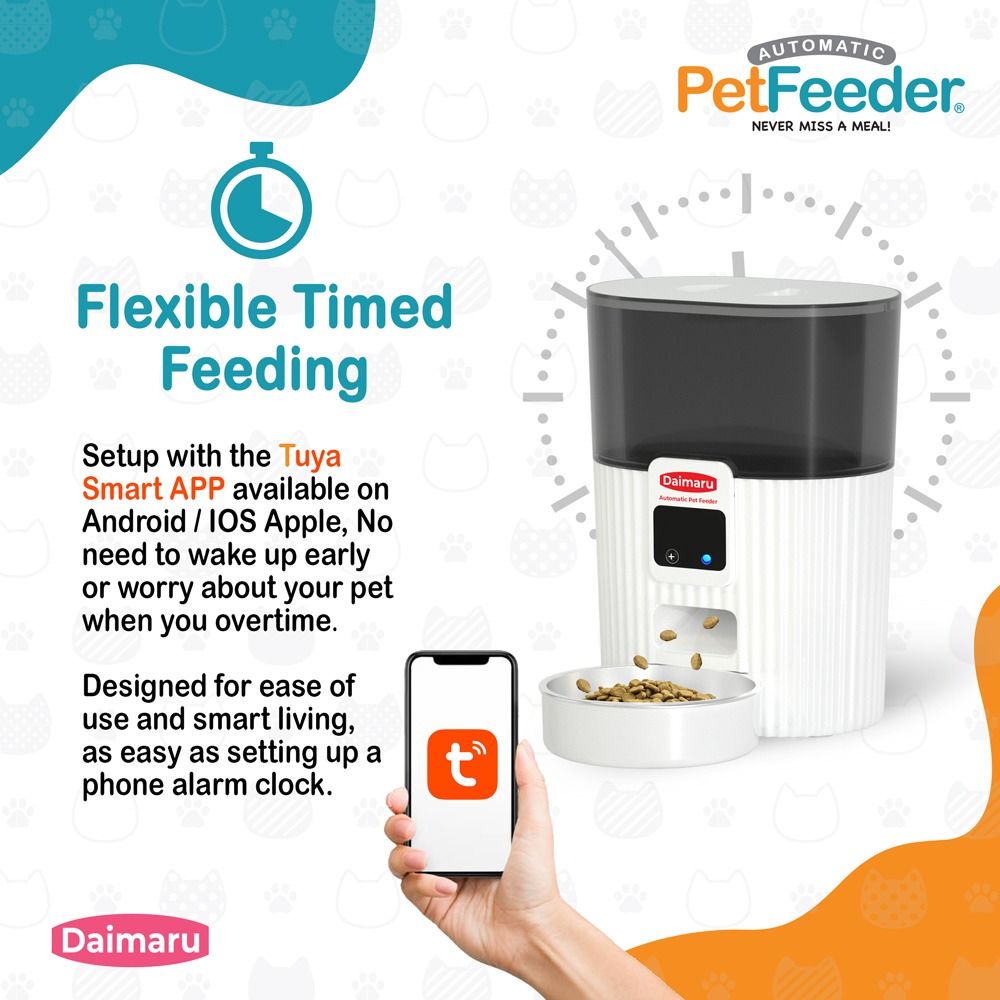 Daimaru Automatic Pet Feeder Programmable, Portion Control, Voice