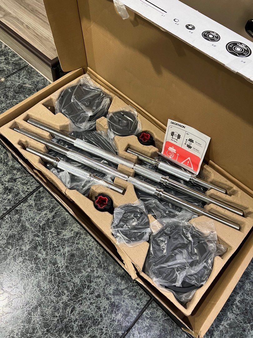 Decathlon Kit Bar 50kg, Sports Equipment, Exercise & Fitness, Weights & Dumbells on Carousell