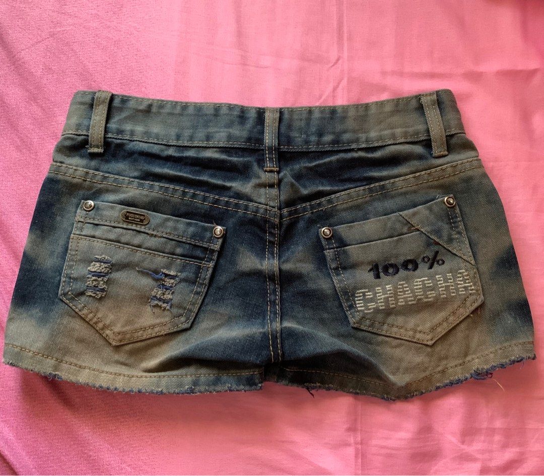 Denim ripped skort skirt short (Category: Shorts) located in San Pedro. Submitted by moonover (Listing ID 1211399167, Image 2). Description: Never used Size 26 on tag Really cute!.