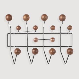 Eames Hang it All Coat Rack Mid Century Modern Reproduction in Walnut and Black Metal