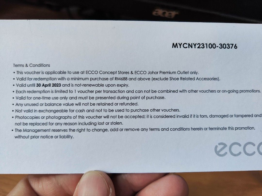 Ecco 2025 shoes voucher