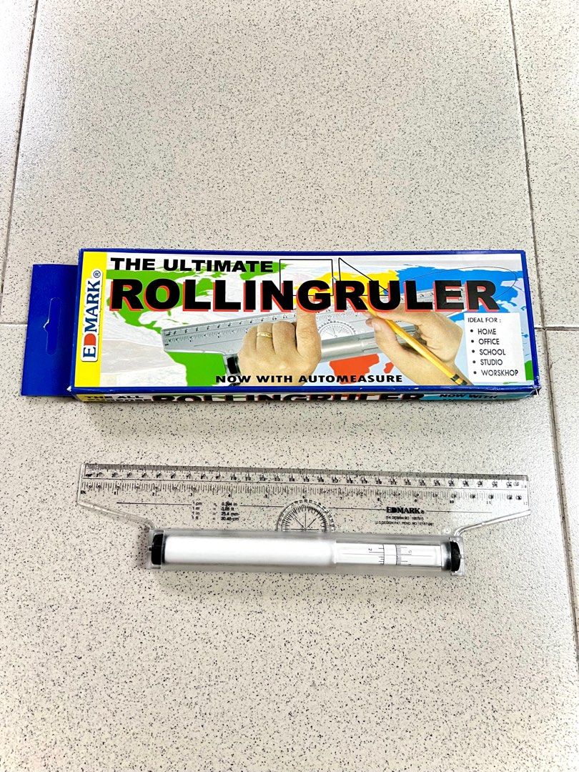 Edmark Rolling Ruler (Category: Craft Supplies & Tools) located in Bulacan. Submitted by closetbyally (Listing ID 1211382617, Image 1). Description: Edmark Rolling Ruler Never use Pls read before ordering. Actual pic posted No flaws All prices are fixed. No haggling Strictly PAYMENT FIRST & Shipping only No meetups, No COD With shipping fee. No free shipping For faster transaction PM me or viber me @ 09755948028 Instagram shop 👉 Instagram.com/as
