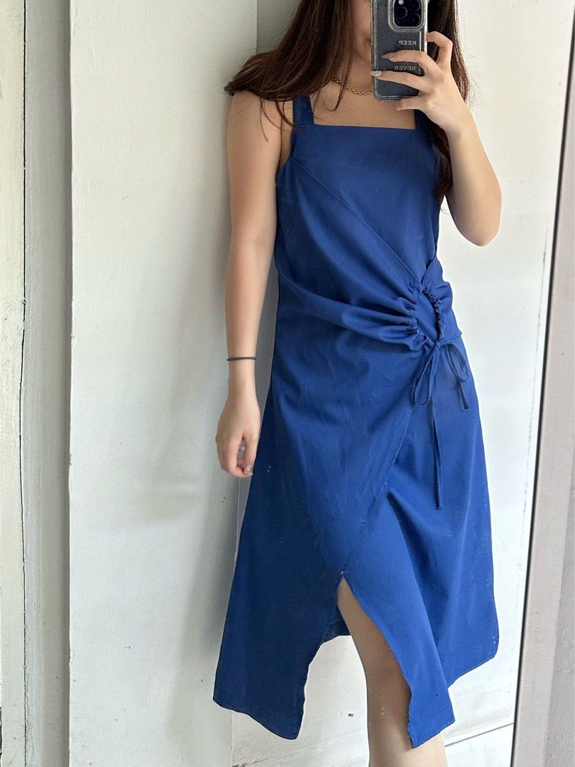 Electric blue deals wrap dress