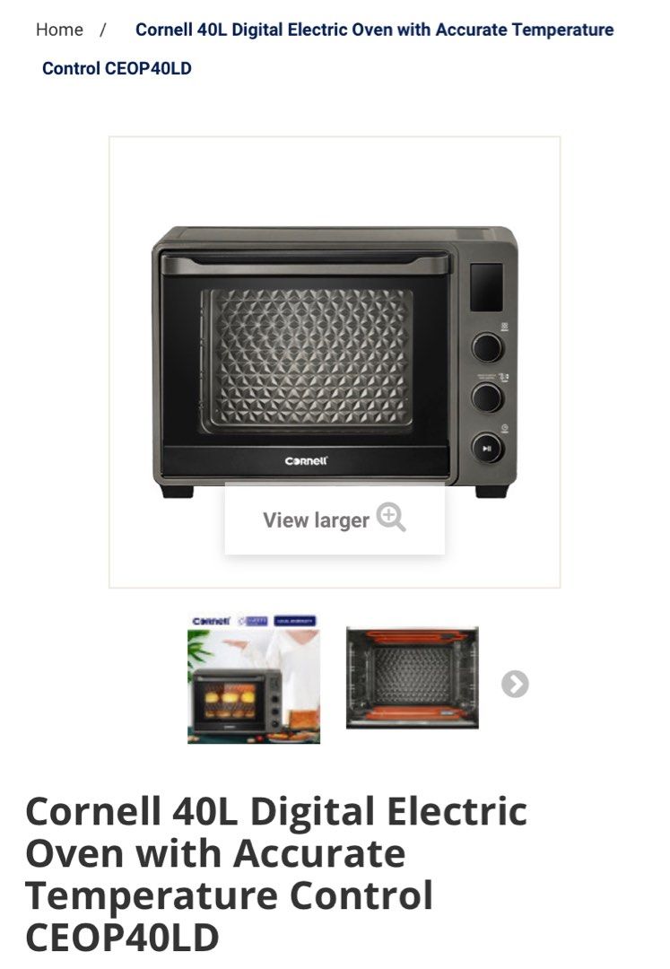 Electric Oven / Cornell 40L Digital Electric Oven with Accurate