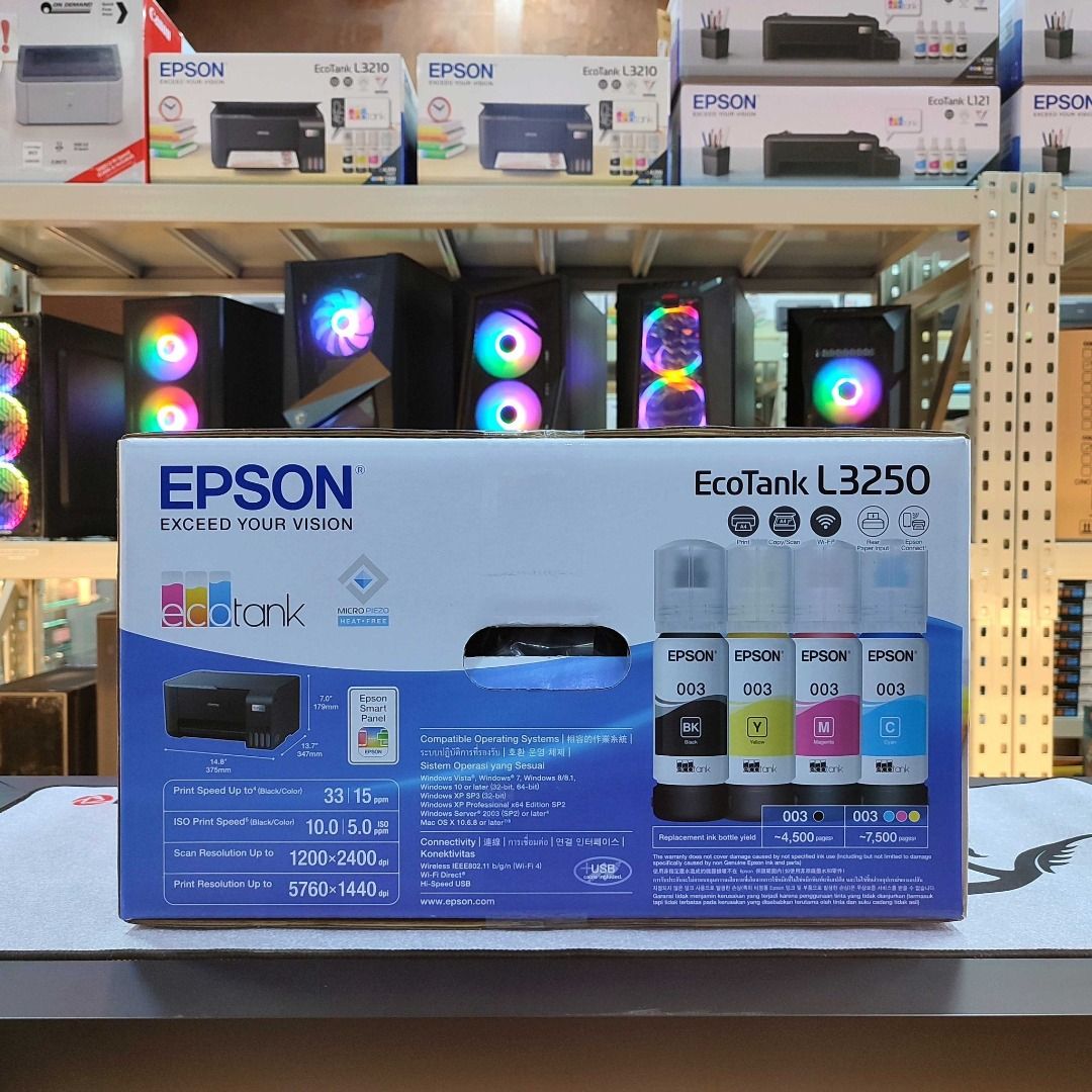 Epson EcoTank L3250 A4 WiFi AllinOne Ink Tank Printer, Computers