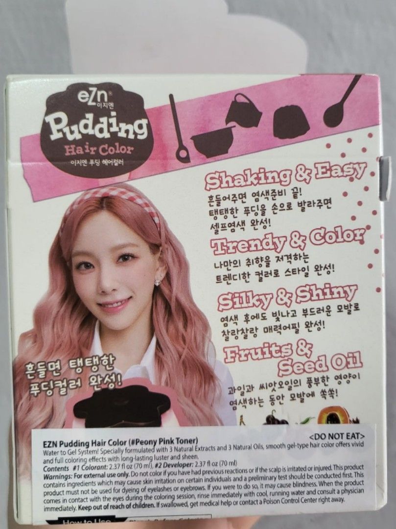 eZn Creamy Hair Bleach and Pudding Hair Color Peony Pink Toner, Beauty