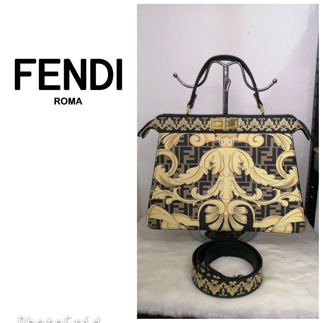 FENDI x VERSACE, Bags, New Fendi X Versace Medium Peekaboo Iseeu Vitello  Nappa Fendace Baroquesatchel