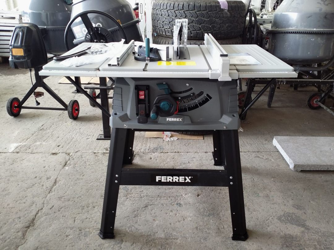 Ferrex Table Saw DX254TS 2000W Blade 254mm (Category: Home Improvement Tools & Accessories) located in Muntinlupa City. Submitted by aussie.surplustore (Listing ID 1211455701, Image 1). Description: Ferrex Table Saw DX254TS 2000W Blade 254mm P12,500 220-240v High Speed mode: 1800w Low Speed mode: 500w Saw Blade: 254mm x 30mm x 2.8mm Max. cutting depth: 85mm (90°) x 65mm (45°) Please note: As surplus stocks are constantly moving, price and availab