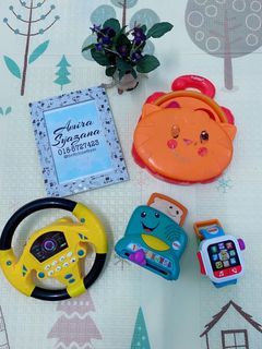 Fisher Price Smart watch, Fisher price bread toaster, Playskool Shape Sorter