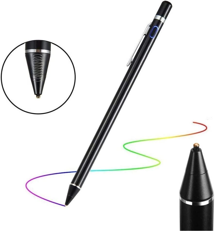 Stylus Pen, Active Stylus Pen Compatible for iOS and Android  Touchscreens/Phones, Rechargeable Stylus Pen, Stylus Pencil for Apple/ Android/Samsung Tablet - Black 