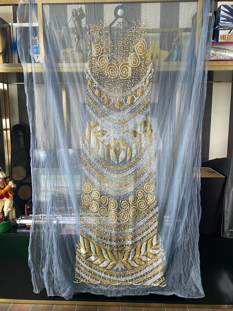 Fully Beaded Fabric for Formal Gown Dress, Women's Fashion, Dresses & Sets, Dresses on Carousell