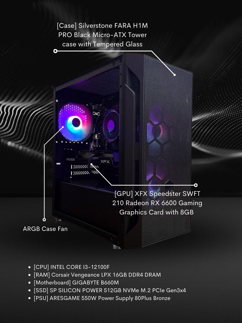 Radeon RX 6600 + Intel i-3 12100, Computers & Tech, Desktops on Carousell