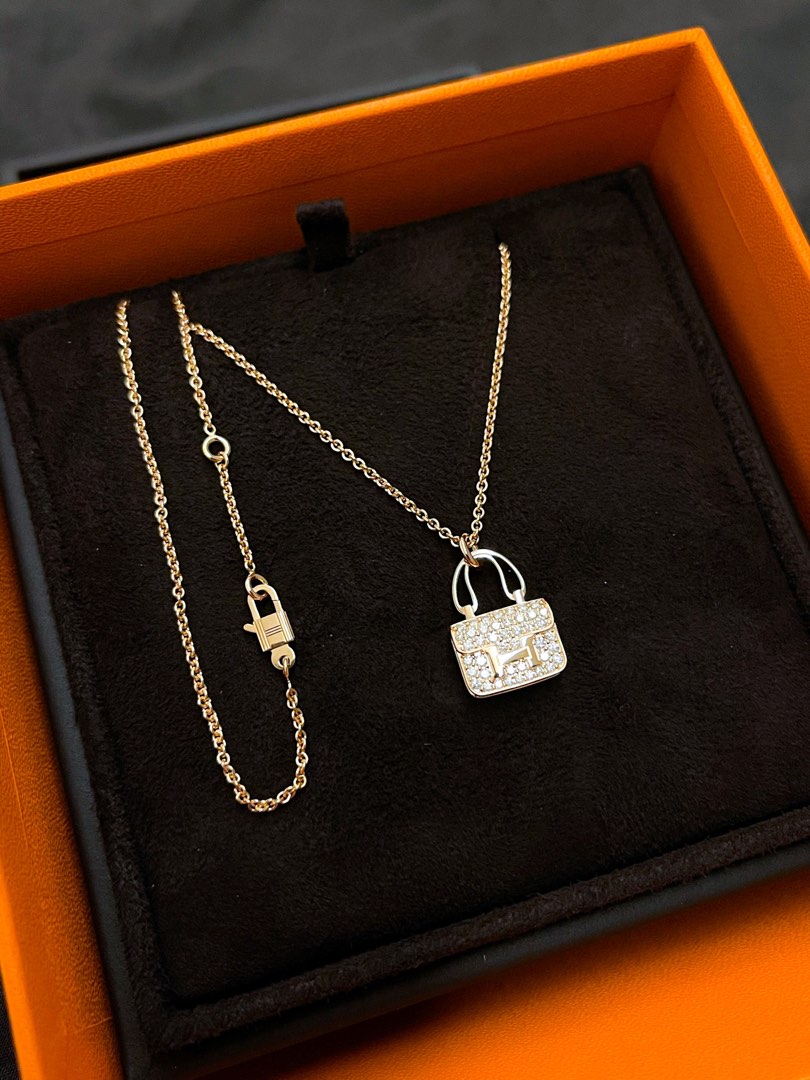 Hermes Constance Necklace in Rose Gold, Luxury, Accessories on Carousell