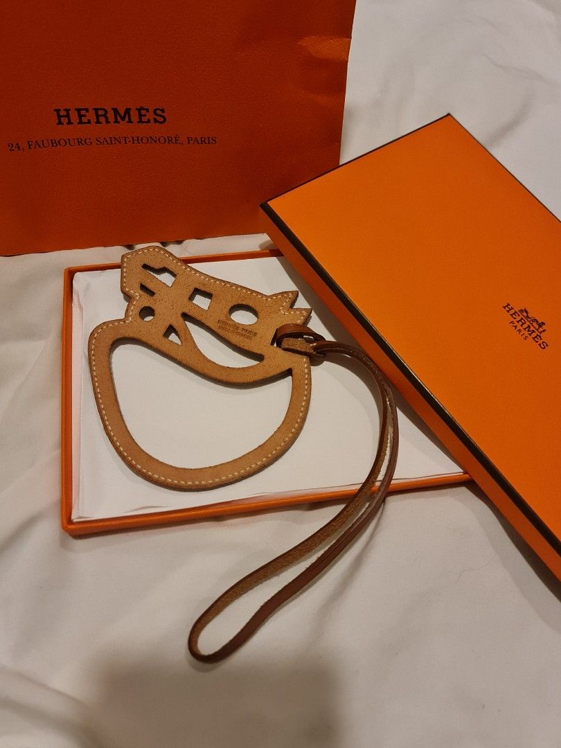 Hermes Horse Head Charm, Fuchsia & Orange Color