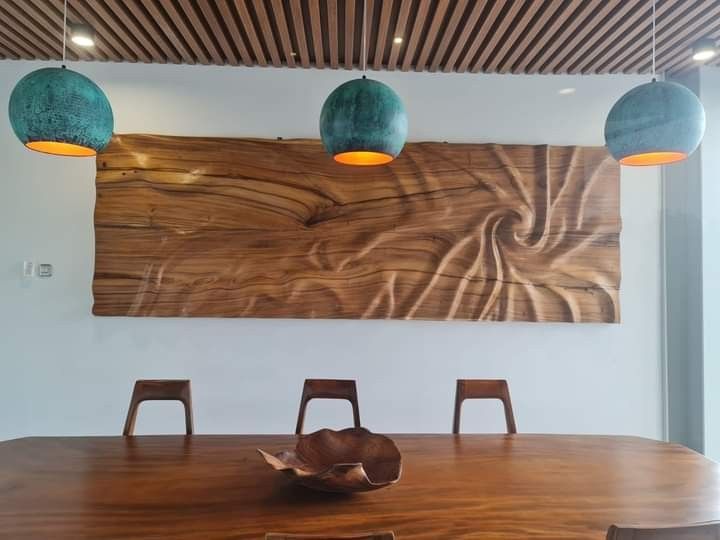 Hiasan Dinding Abstrak kayu jati ukiran hand made, Antik, Furnitur di