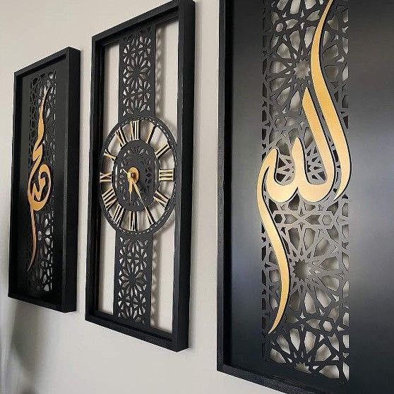 Hiasan dinding jam besi, Furniture & Home Living, Home Decor, Wall