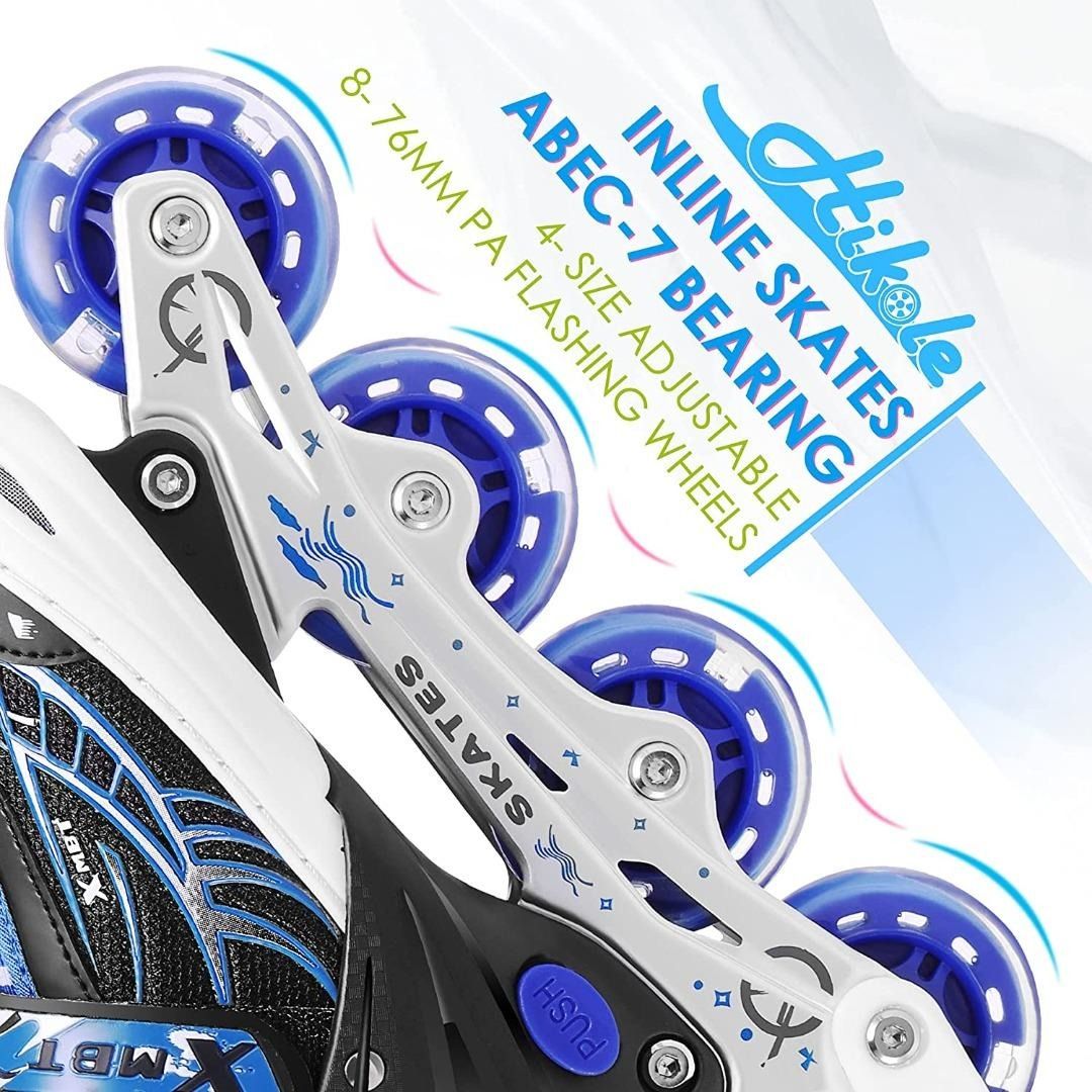 Hikole Adjustable Inline Skates for Kids and Adults, 3 Sizes with Fully