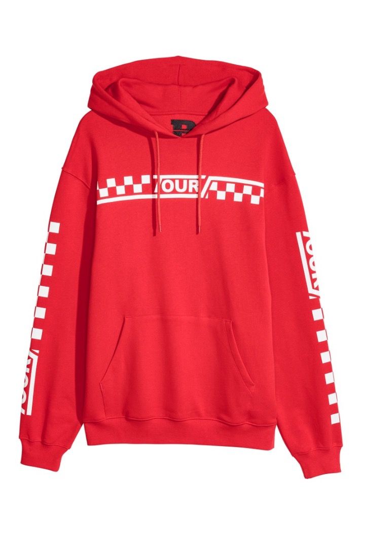 H M Justin Bieber Hoodie Red Men s Fashion Coats Jackets and Outerwear on Carousell