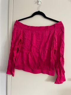 Hot pink off-shoulder