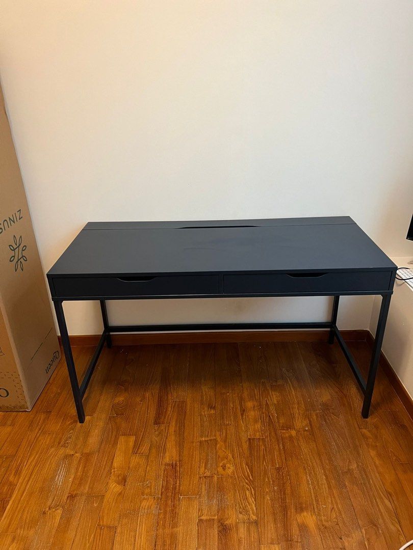 IKEA Alex desk dark blue 131cm x 60cm, Furniture & Home Living