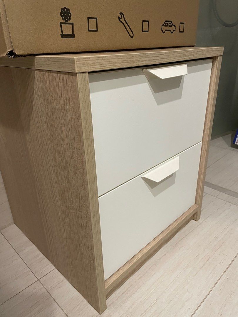 IKEA bedside table with two drawers, Furniture & Home Living, Furniture