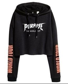 Justin Bieber purpose tour cropped hoodie