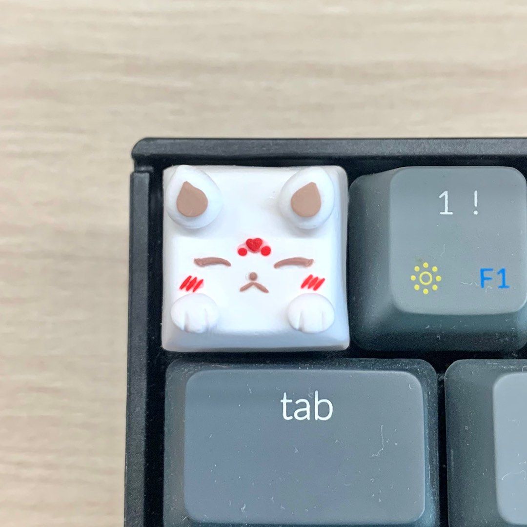 Kitsune Heart Artisan Keycap Fox Keycap for Mech Keyboard Custom