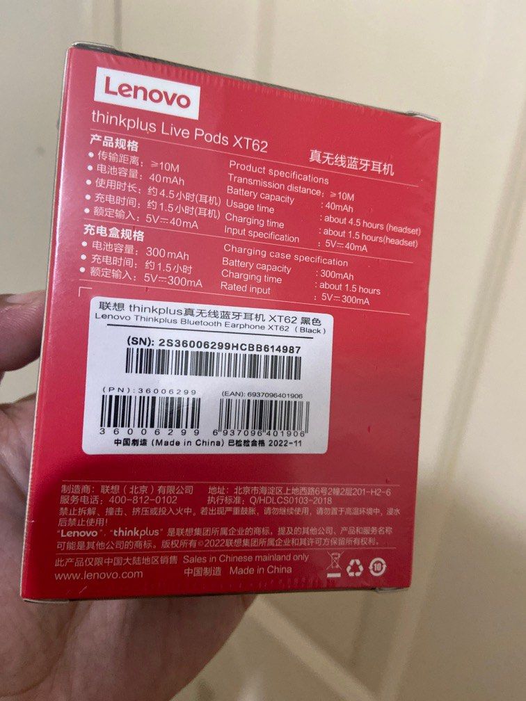 Lenovo Pods XT62 (Category: Headphones & Headsets) located in Quezon City. Submitted by declutterprince (Listing ID 1211472797, Image 3). Description: Lenovo Thinkplus Live Pods XT62 Color: Black Limited .
