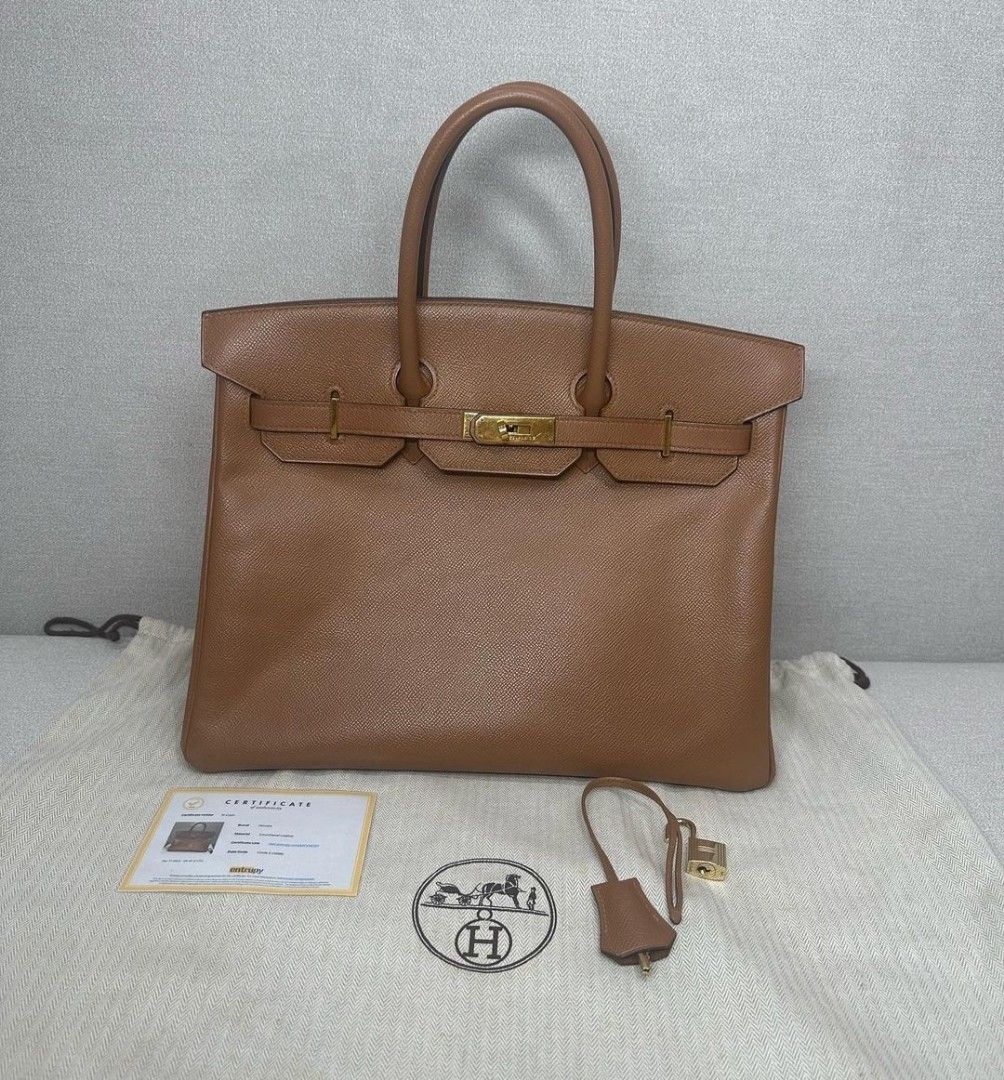 Vintage Hermes Kelly Bag 35 (Gold Courchevel Leather with GHW)