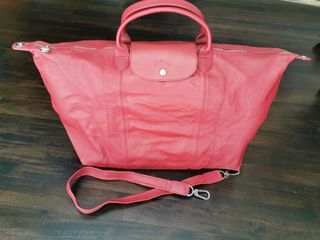 Longchamp Depose XL Lambskin Travel Bag with detachable strap