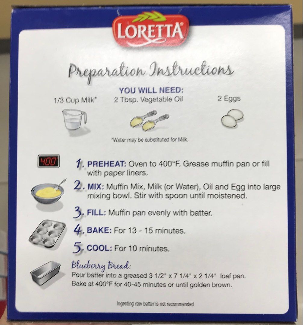Loretta Blueberry Muffin Mix 227g Made with Imitation Blueberry Bits