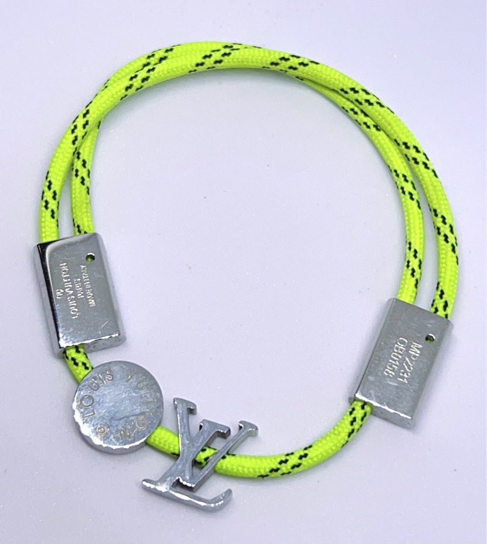 Louis Vuitton, Jewelry, Louis Vuitton Fluo Neon Green Gold Cord Bracelet