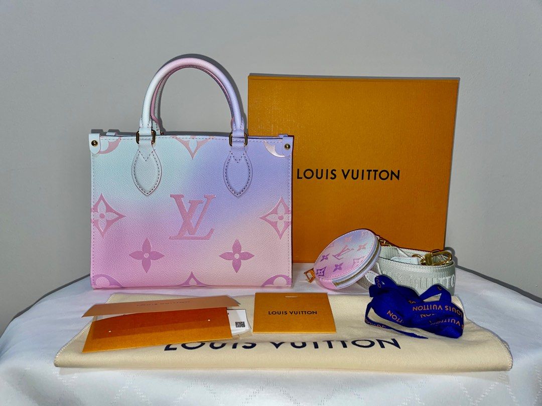 Louis Vuitton OnTheGo PM Handbag Sunrise Pastel Gold Color