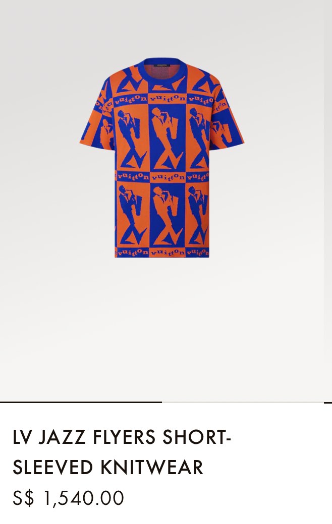 Louis Vuitton Orange & Blue Checkered 'Jazz Flyers' T-Shirt