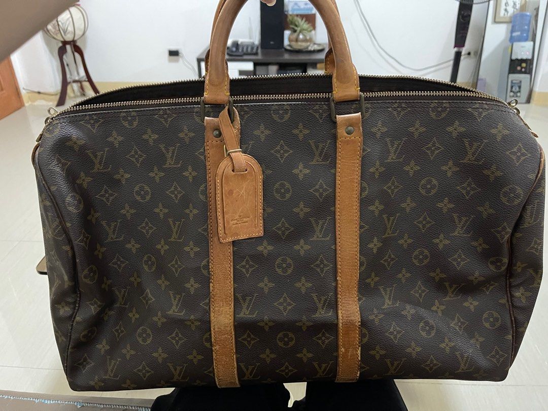 Louis Vuitton Keepall LED Monogram 50 Black in Leather with Black-tone,  Luxury, Bags & Wallets on Carousell