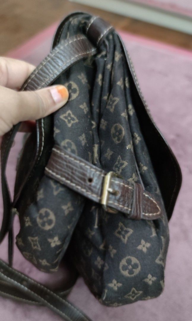 Louis Vuitton Fusain Monogram Mini Lin Saumur Shoulder Bag Louis