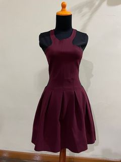 maje paris wine-red dress