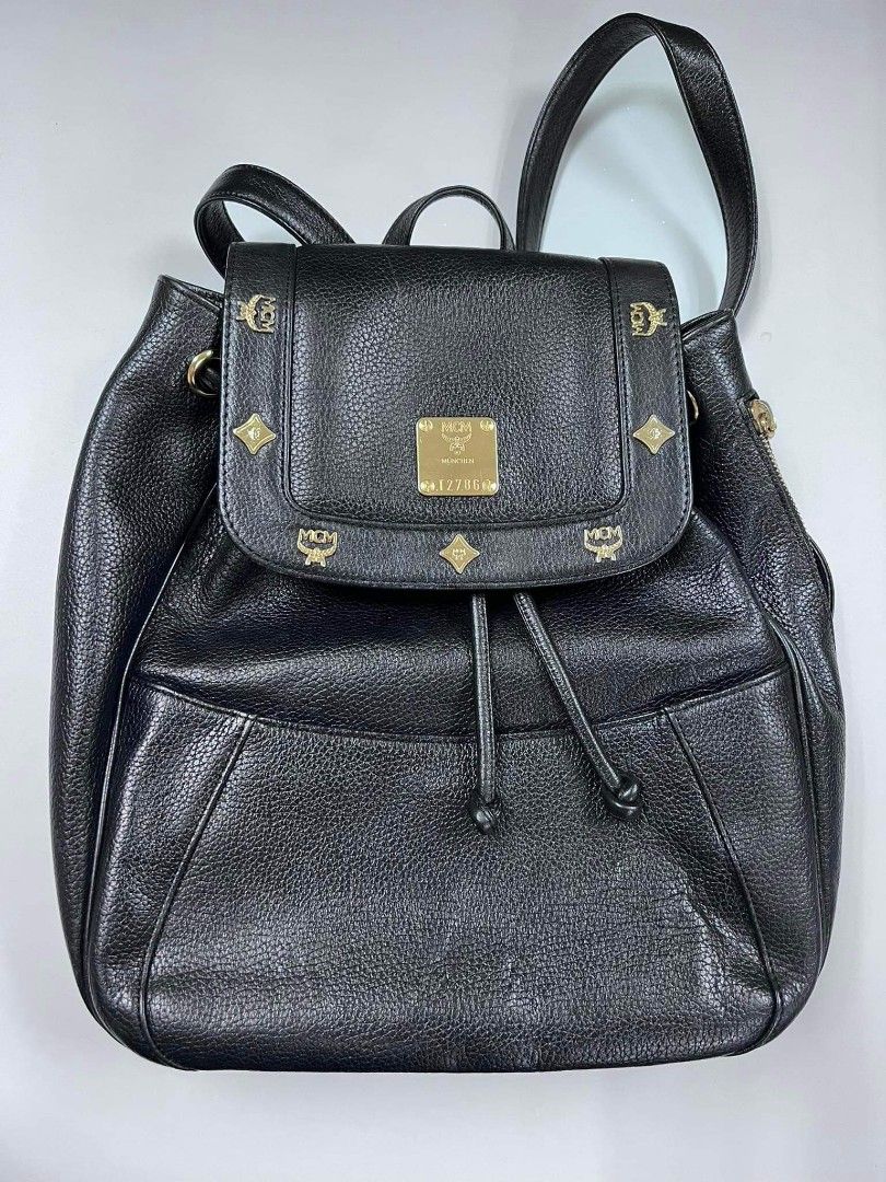 MCM Studded Leather Backpack (with Legit Grails), Women's Fashion, Bags