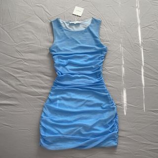 mesh dress blue