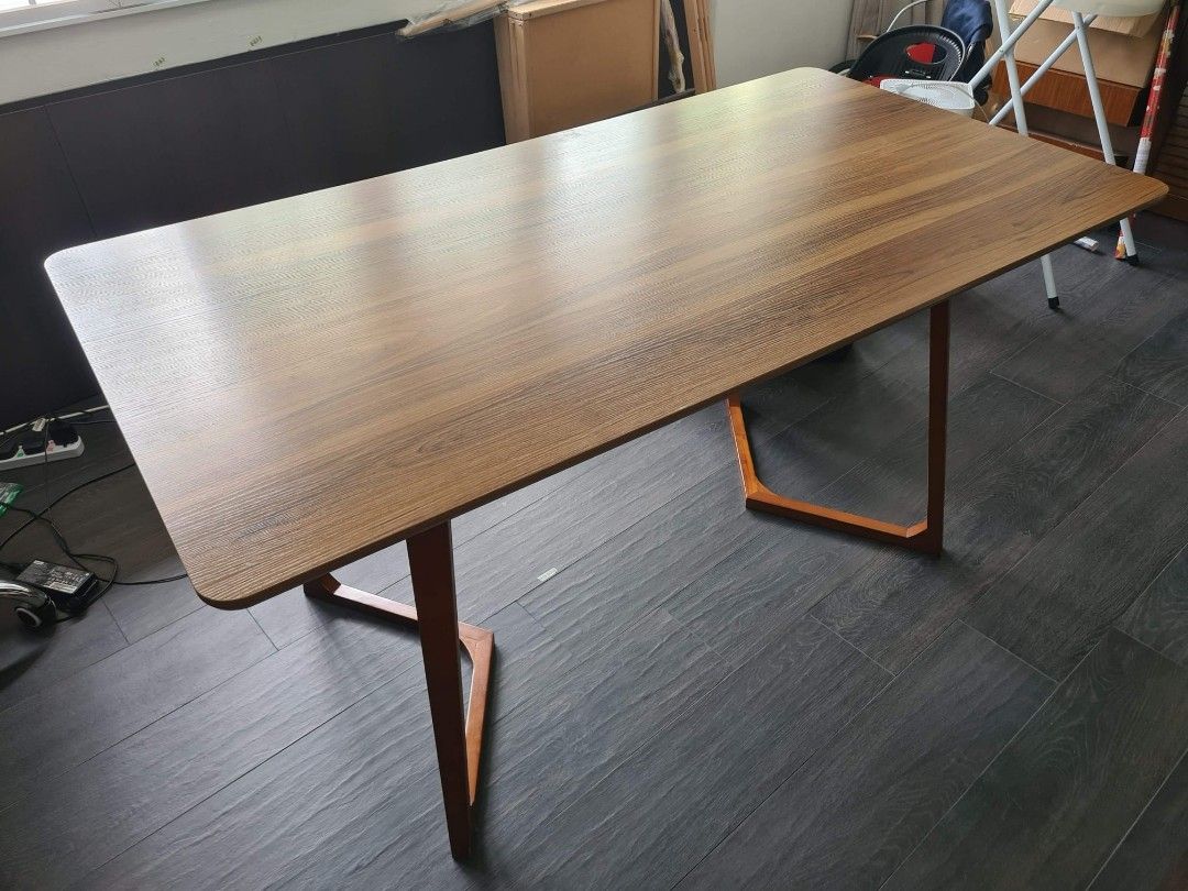 Mid Century Style Wood Dining Table, Furniture & Home Living, Furniture