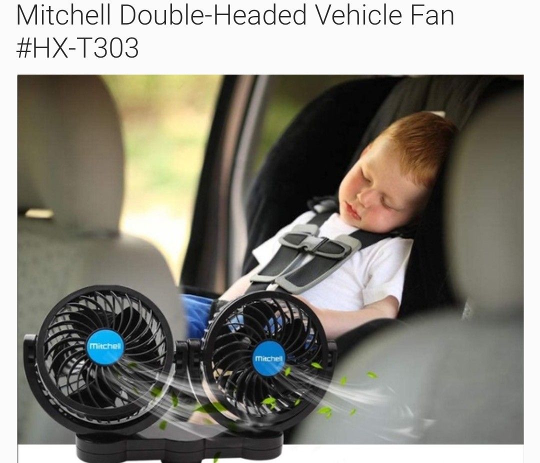 Mitchell Rv Fans Mitchell Double-Headed Vehicle Fan #HX-T303 12 V, Car Accessories ...