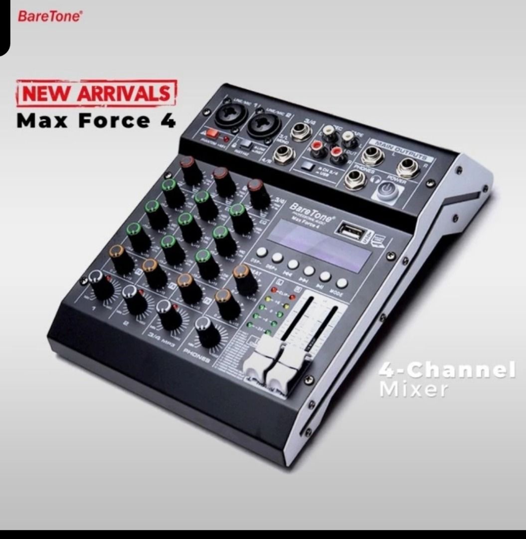 Mixer Audio BareTone Max Force 4 Professional MIxer 4 channel