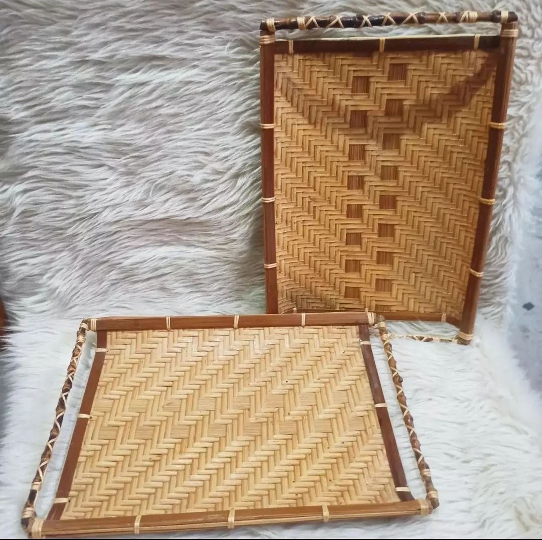 Native serving tray (Category: Local Eats) located in Taguig. Submitted by Rare_findsmnl (Listing ID 1211546018, Image 1). Description: Native serving tray/plate for Dimsum P300 both 📐W 7.5" H11" #basketph #basket #rattanph #rattanbasket #woodcoaster .
