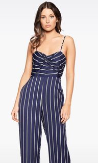 Navy Bardot jumpsuit