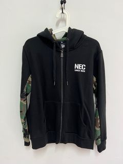 New Era Military Full Zip Hoodie Blk/Wld Camo
