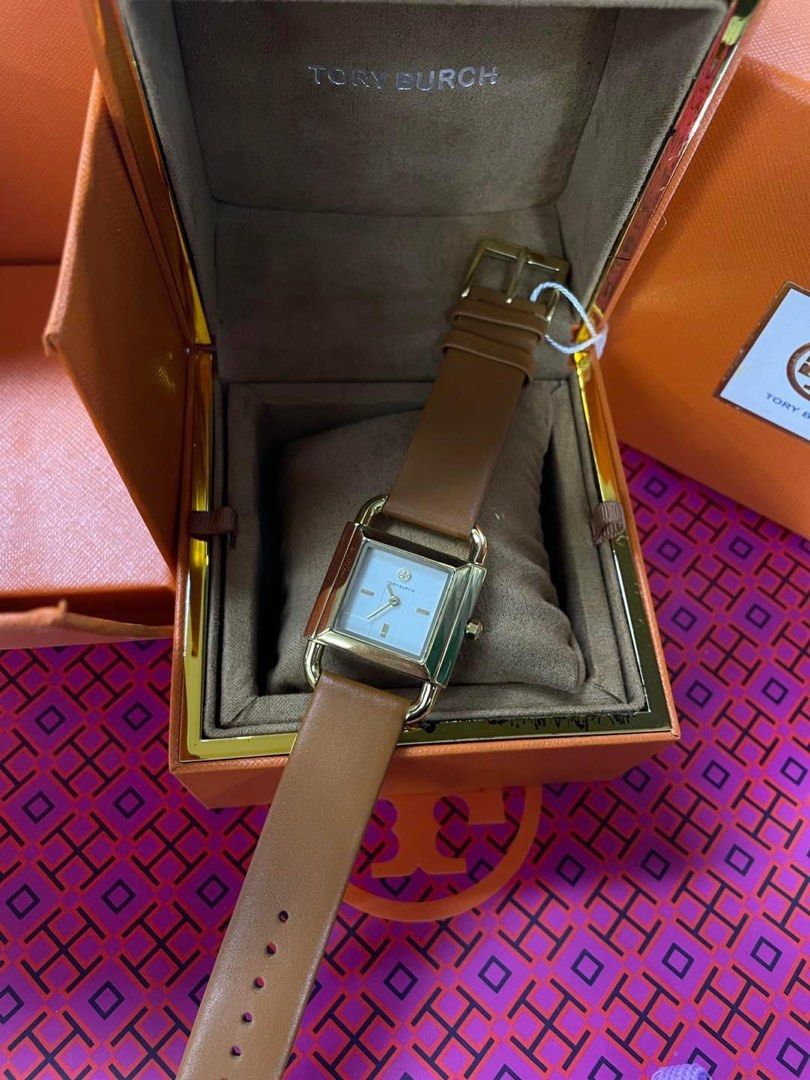Tory burch leather strap sale watch