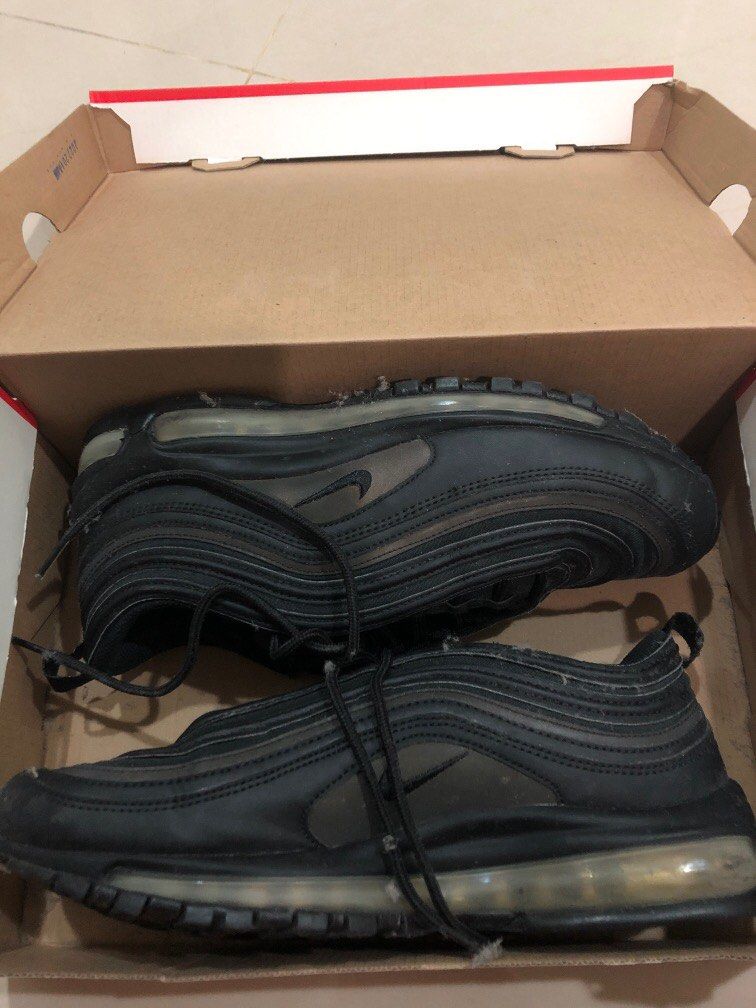 Nike Air Max 97 Black Gold Women s Fashion Footwear Sneakers on
